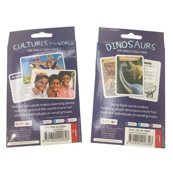 Bendon Dinosaurs / Cultures Of The World Flash Cards Ages 5+ And 6+ New - Picture 2 of 5